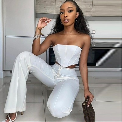 Women High Waist Flare Trousers Summer 