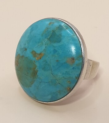 Opulenter Vintage Türkis Ring aus 925er Silber Größe 53 (16,8 mm Ø)