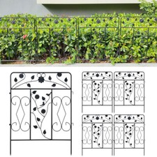 5X Folding Metal Garden Panels Edging Inserting Yard Fence Gate Border 60x80cm