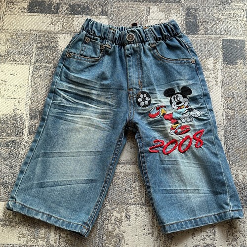 Mickey Mouse plays 2008 Boys Denim Jean Blue Shorts 14 Month Baby Rare - Picture 2 of 9