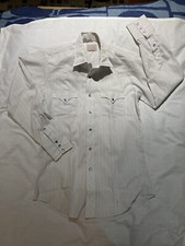 H Bar C Pearl Snap Western Long Tail Ranchwear Shirt Large, Made In The USA
