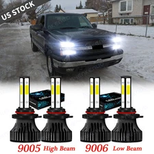4X LED Headlight Bulbs Kit FOR 1994-98  C/K Pickup Silverado Suburban Tahoe