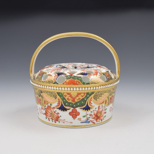Spode Porcelain Bow Handled Bucket 967 Pot Pourri / Violet Pot c.1820 - Picture 2 of 14