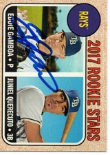 Eddie Gamboa Tampa Bay Rays 2017 Topps Heritage Rookie Signed Card