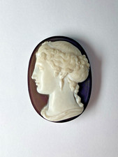 Camée Ancien En Agate Du XIXème Siècle - 4x3 Cm, Parfait Pour Pendentif Ou Broche