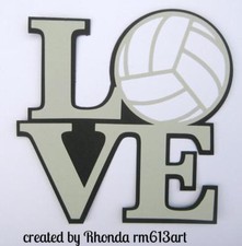 LOVE VOLLEYBALL TITLE sport scrapbook premade paper piecing by Rhonda