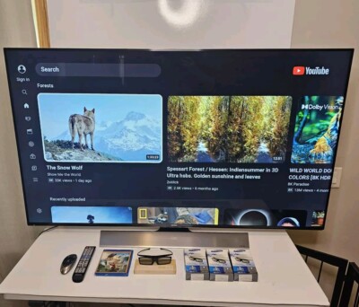 Samsung UHD 65'' 4K 3D Smart TV  UN65HU8550 F + 4 Pairs SSG-5150GB 3D Glasses