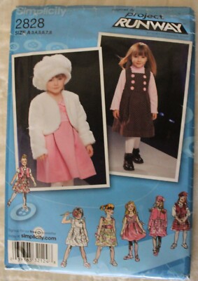 Project Runway 2828 3-8 Childs Dress or Jumper Jacket Vest & Hat Uncut