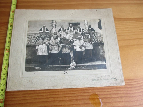 1910 1920 Large Photo Laminated on Cardboard Le Puy en Velay Religious Bishops