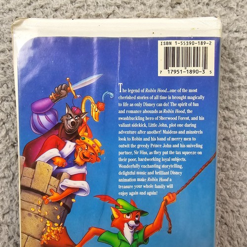 Walt Disney Classic Robin Hood VHS 1991 Black Diamond Movie Retro Clamshell - Picture 11 of 17