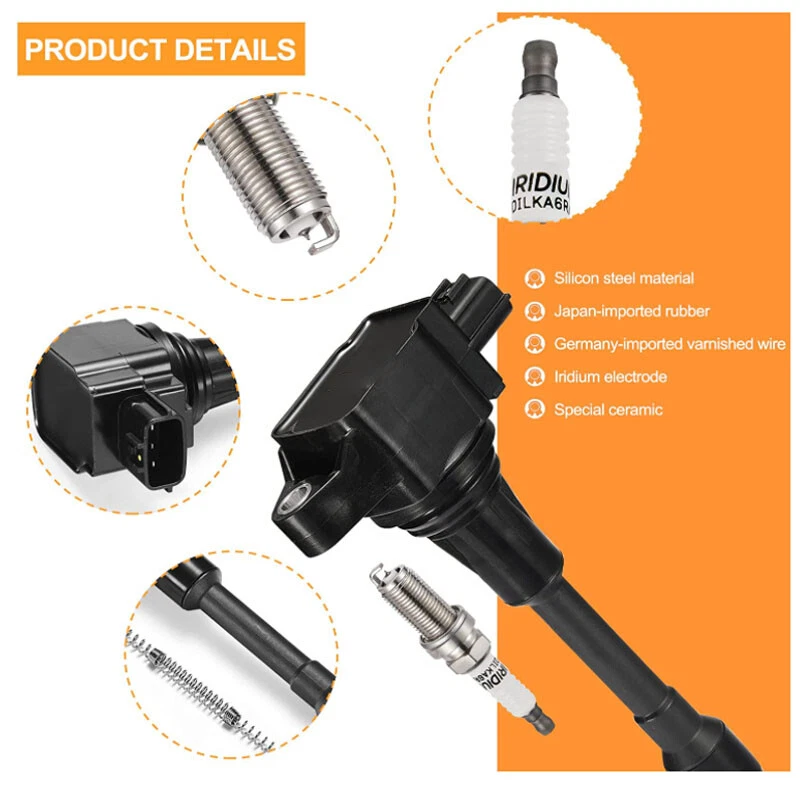8 件点火线圈 + 铱火花塞 适用于 INFINITI M56 FX50 2011-201 UF549 — 第 3/4 张图片