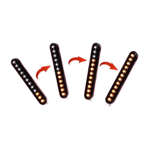2x/Set 12 Led Flowing Flicker Motorcycle Parts Tail Turn Signal Light Strip Kit - Afbeelding 7 van 13