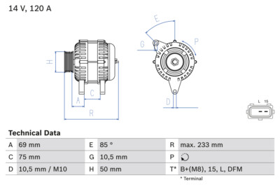 BOSCH 0 986 041 810 Generator für BMW