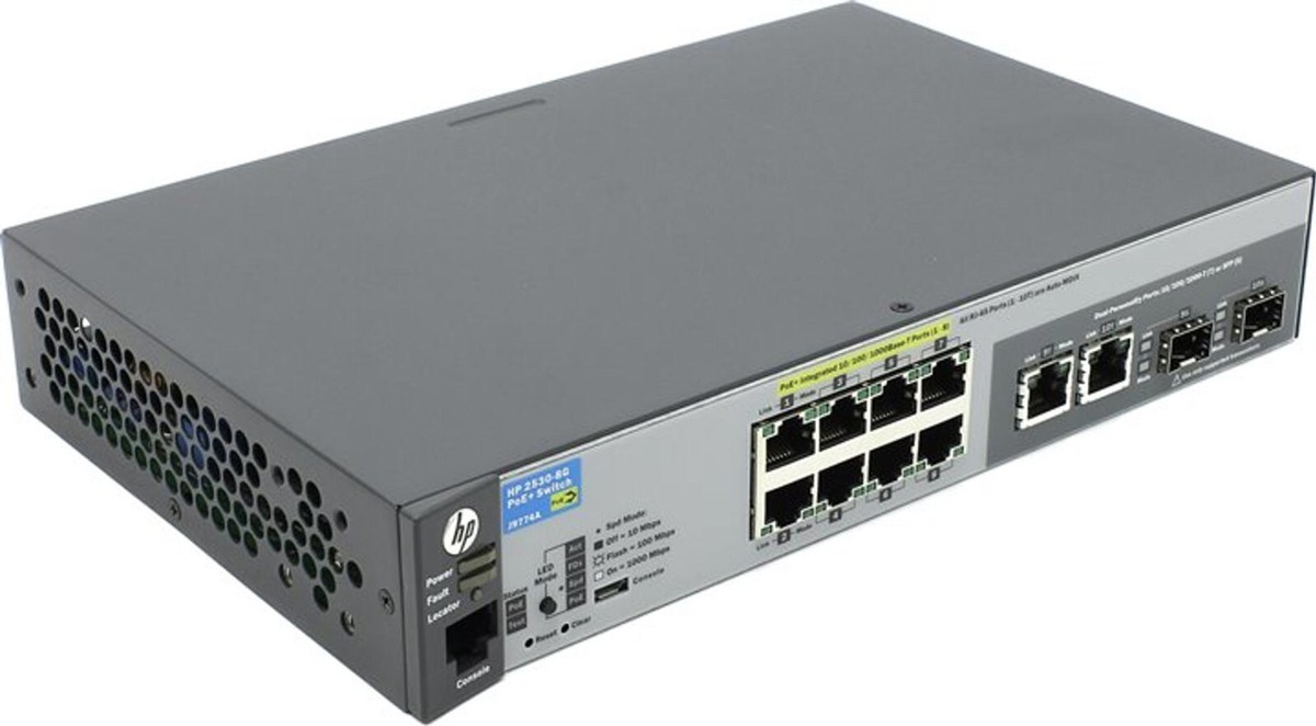 HP J9774A HPE 2530-8G 8-port Gigabit PoE+ Ethernet SFP+ Layer 2