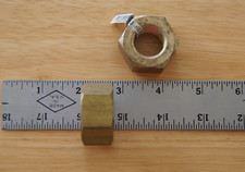 Solid Brass Machine Screw Hex Nuts - 7/8" - 9 - 2 PCS