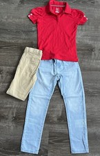 Girls Size 8 Denim Jeans Slim and Red T-Shirt And Pants