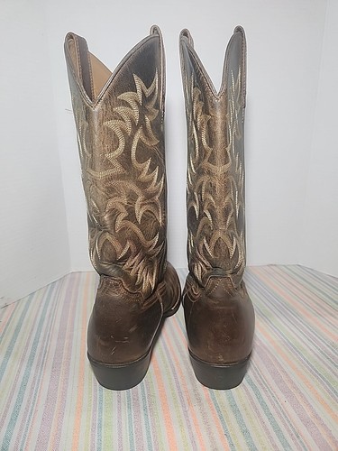 ARIAT HERITAGE OILED BROWN LEATHER ROUND TOE COWBOY WORK BOOTS #34725 MEN'S 8.5D - Picture 2 of 7