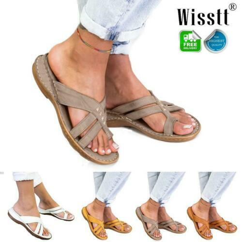WHITE MOUNTAIN Women's Helga Flat Sandal – Genuine Leather Slip-On With Contoured Footbed