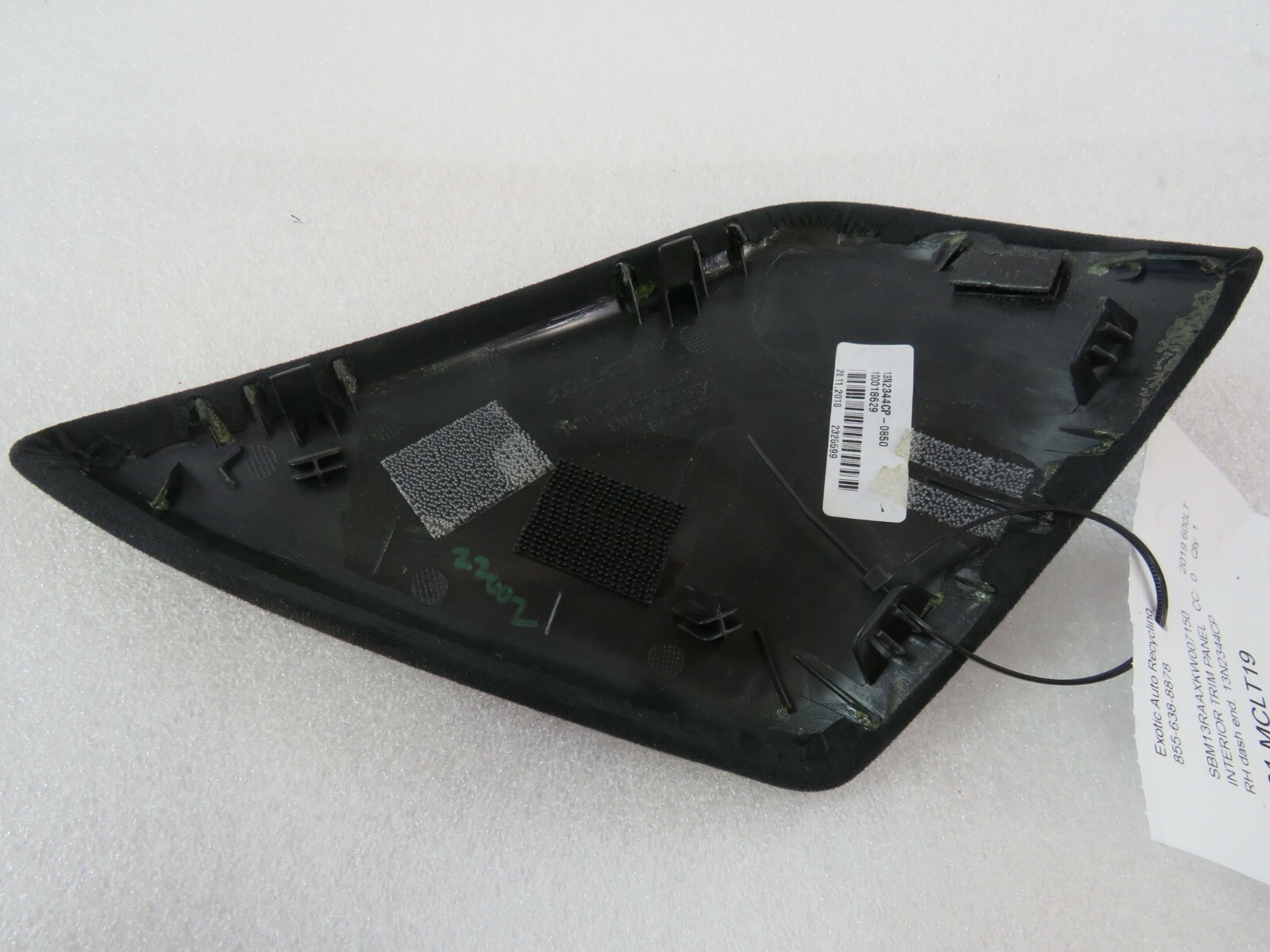 McLaren 600LT, RH, Right, Dash End Trim Panel, Used, P/N 13N2344CP