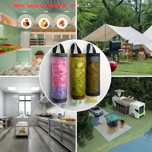1 x Household Shopping Plastic Carrier Bag Holder Store kitchen Storage (2D) * - Picture 8 of 8