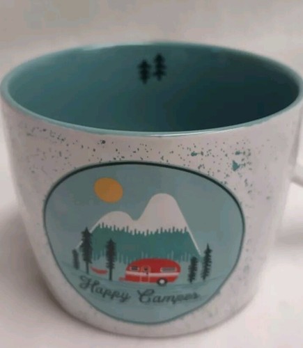 Boston Warehouse Happy Camper Cup Mug Green 14 oz - Picture 2 of 10
