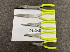 Snap-On Tools NEW 5 PIECE HI VIZ Soft Grip LONG Neck Needle Nose Pliers Lot Set