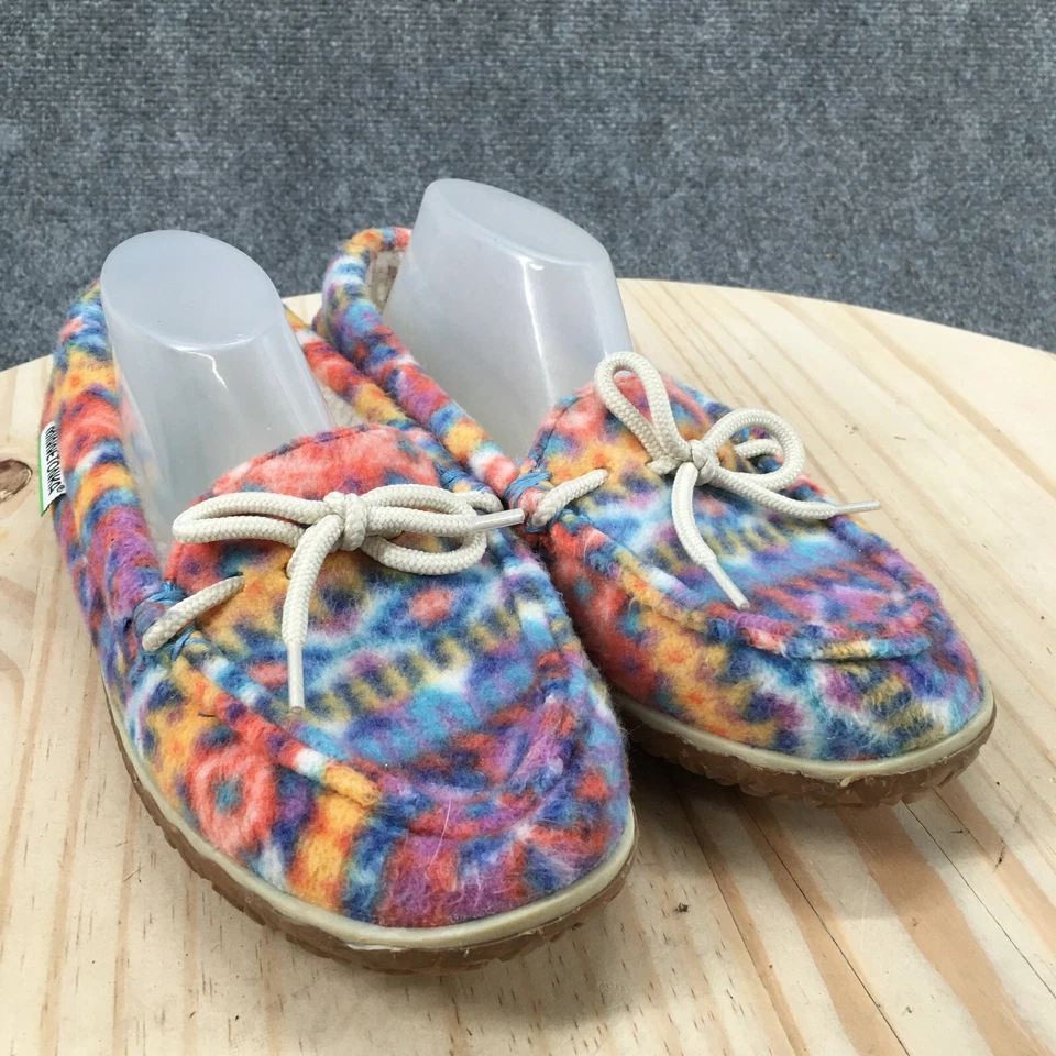 Zapatillas Minnetonka Mujer 7 M Eco Roble Tenis Multicolor Sin usar, en caja, Punta Imitación Piel Lazo Foto 3 de 4