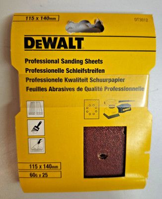 DeWalt Schleifpapier DT3012-QZ 115x140mm K60 25Stk Vibrationsschleifer DWE6411