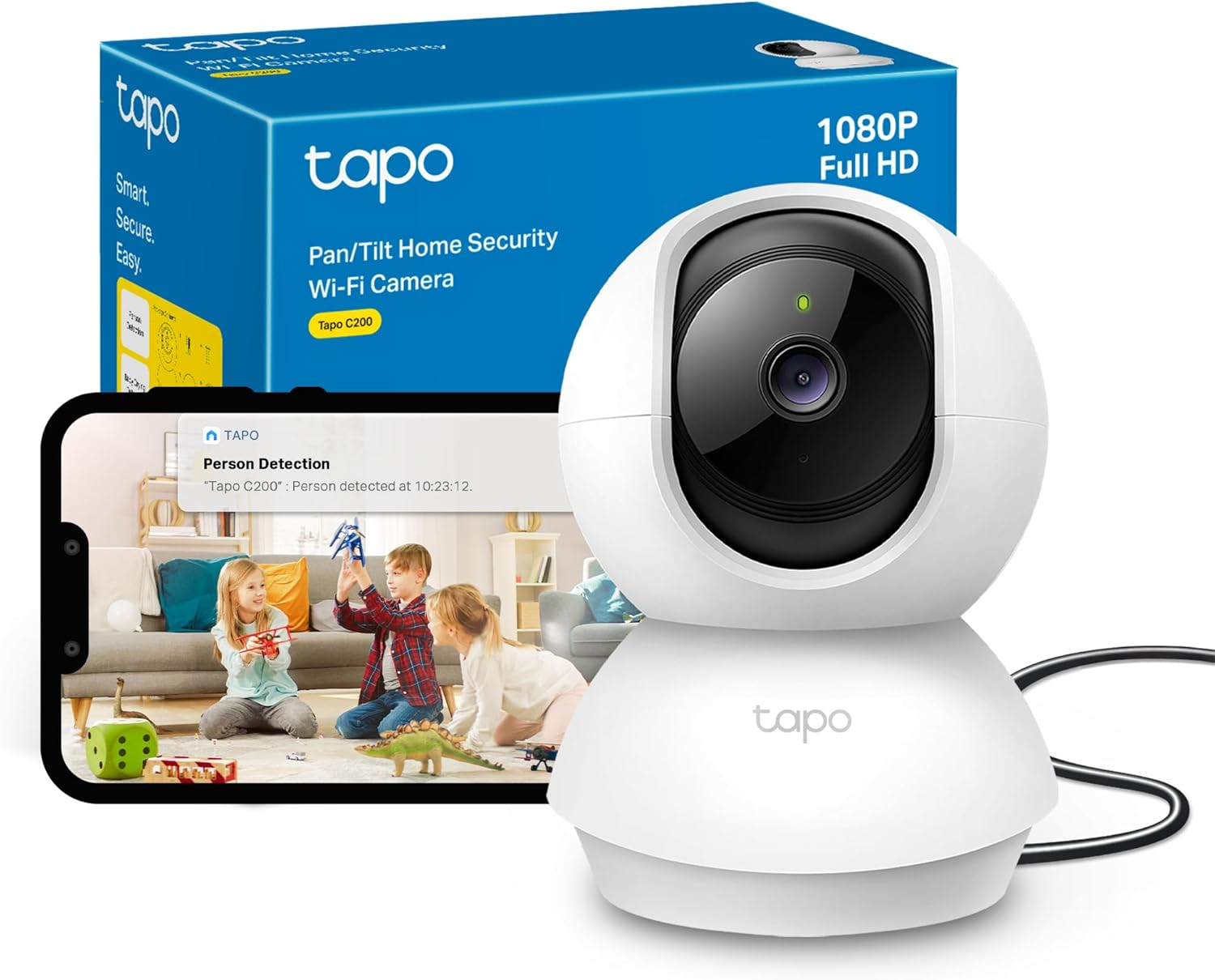 Tapo C200 1080P Pan/Tilt Indoor Camera, Baby Monitoring, Motion Detection, Custo