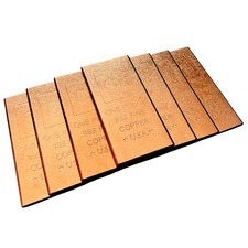10 Pack - 1 One Pound .999 Copper Bullion Bars Textured