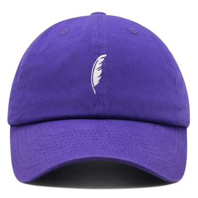 JPAK Feather Side Premium Dad Hat Cotton 6-Panel Curved Brim Gift Trendy