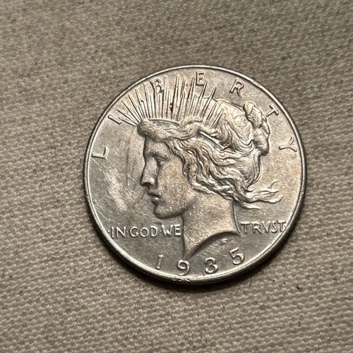1935 P PEACE SILVER DOLLAR-- AU Details