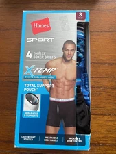 Hanes Men's Sport X-Temp Total Pouch Support Tagless Trunks Briefs 3-Pack Small
