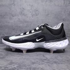 NIKE Alpha Huarache Elite 4 Low Baseball Cleats Mens 8 Black Grey DJ6521-011