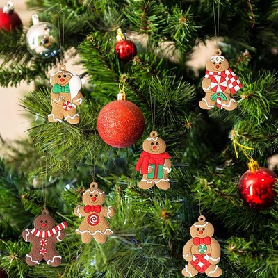 Lebkuchenmann Weihnachtsbaum Ornamente Kunststoff 12 Stück Dekorationen