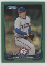 2012 Bowman Chrome Rack Pack Green Refractor Derek Holland #60 6a3