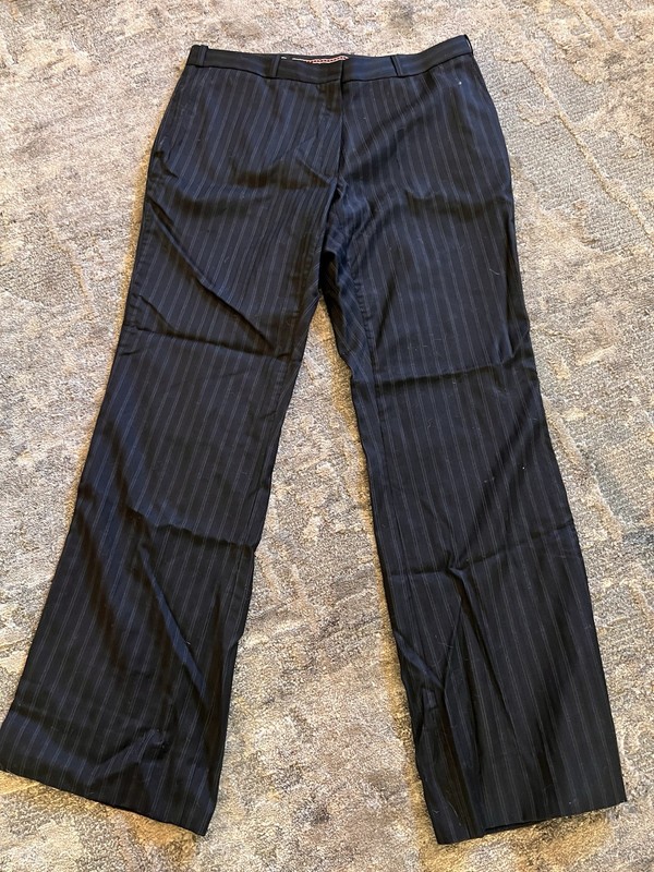 My Suit Shop Work Dress Wool Pants || Black w/Sparkle Pinstripes ||| Size 18