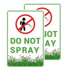 Do Not Spray Sign Yard Sign-2 Pcs 12"x 9" Outdoor No Pesticide Yard Sign Dura...