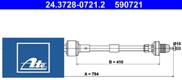 ATE 24.3728-0721.2 Seilzug FüR KupplungsbetäTigung Kupplungszug Seilzug-image