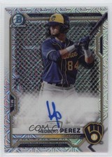 2021 Bowman Chrome Mega Box Chrome Mojo Auto Hedbert Perez #BCMA-HP Auto 0w7
