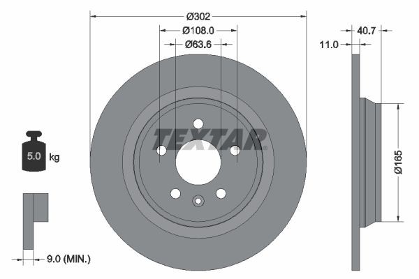 2X Textar Bremsscheibe 92162903 FüR Volvo-image