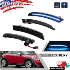 4PCS/Set For Mini Cooper 2007-2013/14 Smoke Ice Blue Full LED Side Marker Lights