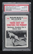 1961 Nu-Cards Baseball Scoops Hal Newhouser #446 PSA 8 HOF uk2
