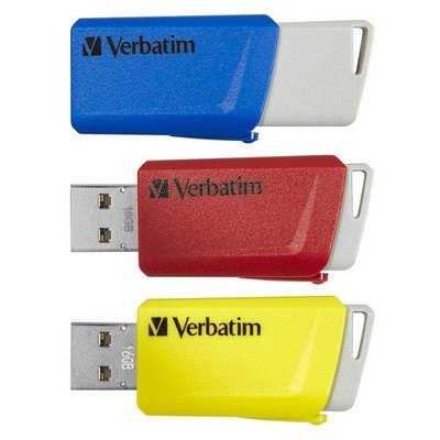 verbatim USB-Sticks Store ´n´ Click rot, gelb, blau 16 GB, 1 St.