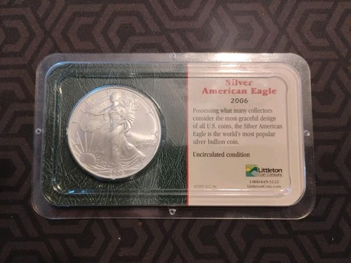 2006 Silver Eagle $1 Dollar 1oz Uncirculated - Littleton Showpak