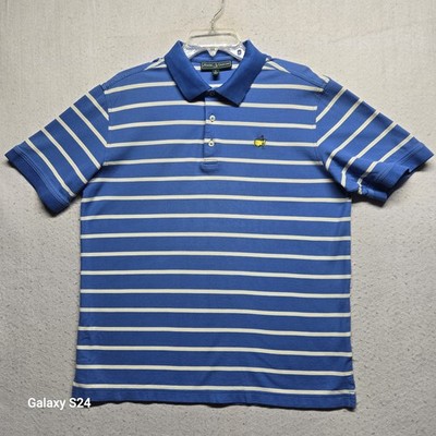 masters collection polo shirt striped blue, white size L