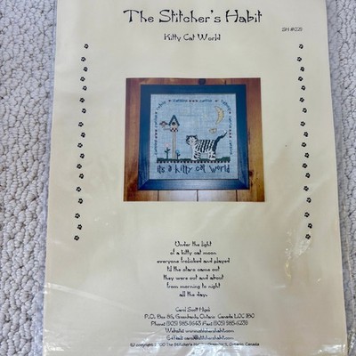Kitty Cat World Counted Cross Stitch Chart Stitcher's Habit Carol Scott Higeli