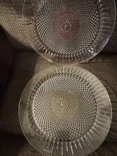 Clear Glass Serving Platters, Set Of 2, Approx 12” Diameter, Preowned
