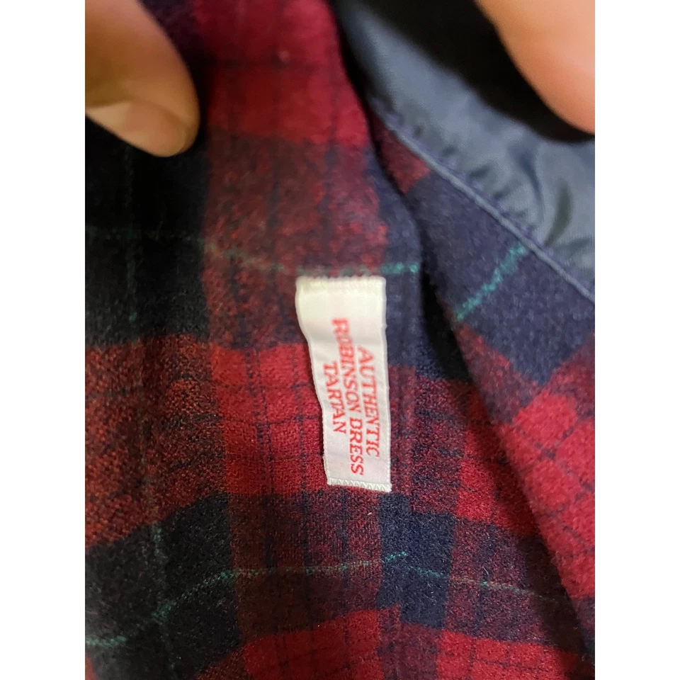 Pendleton 100% Virgin Wool Plaid Shirt Red Navy Made in USA XL Please Read Des. - Image 4 of 4