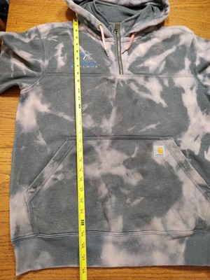 Carhartt Victory Mens Tag M Gray 1/4 Zip Hoodie Sweatshirt Acid